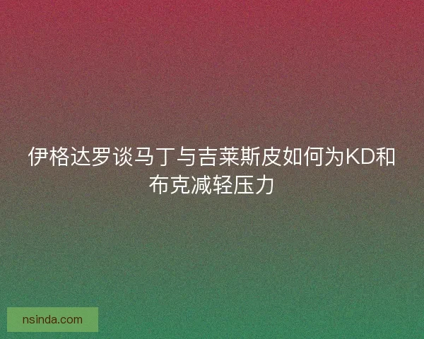 伊格达罗谈马丁与吉莱斯皮如何为KD和布克减轻压力