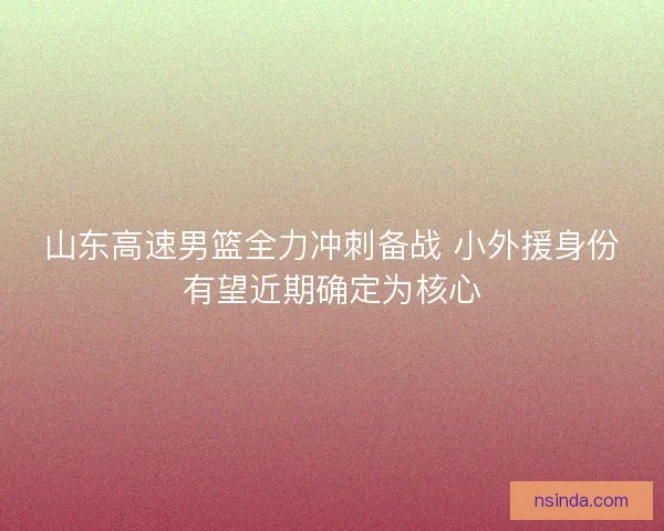 山东高速男篮全力冲刺备战 小外援身份有望近期确定为核心